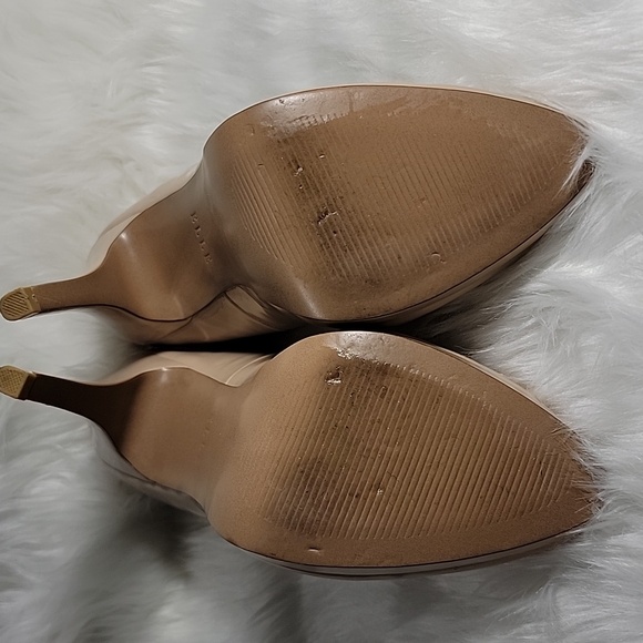 ELLE women's Nude Patent Leather Vegan smStiletto High Heel Shoes 8 1/2 M - Picture 9 of 10